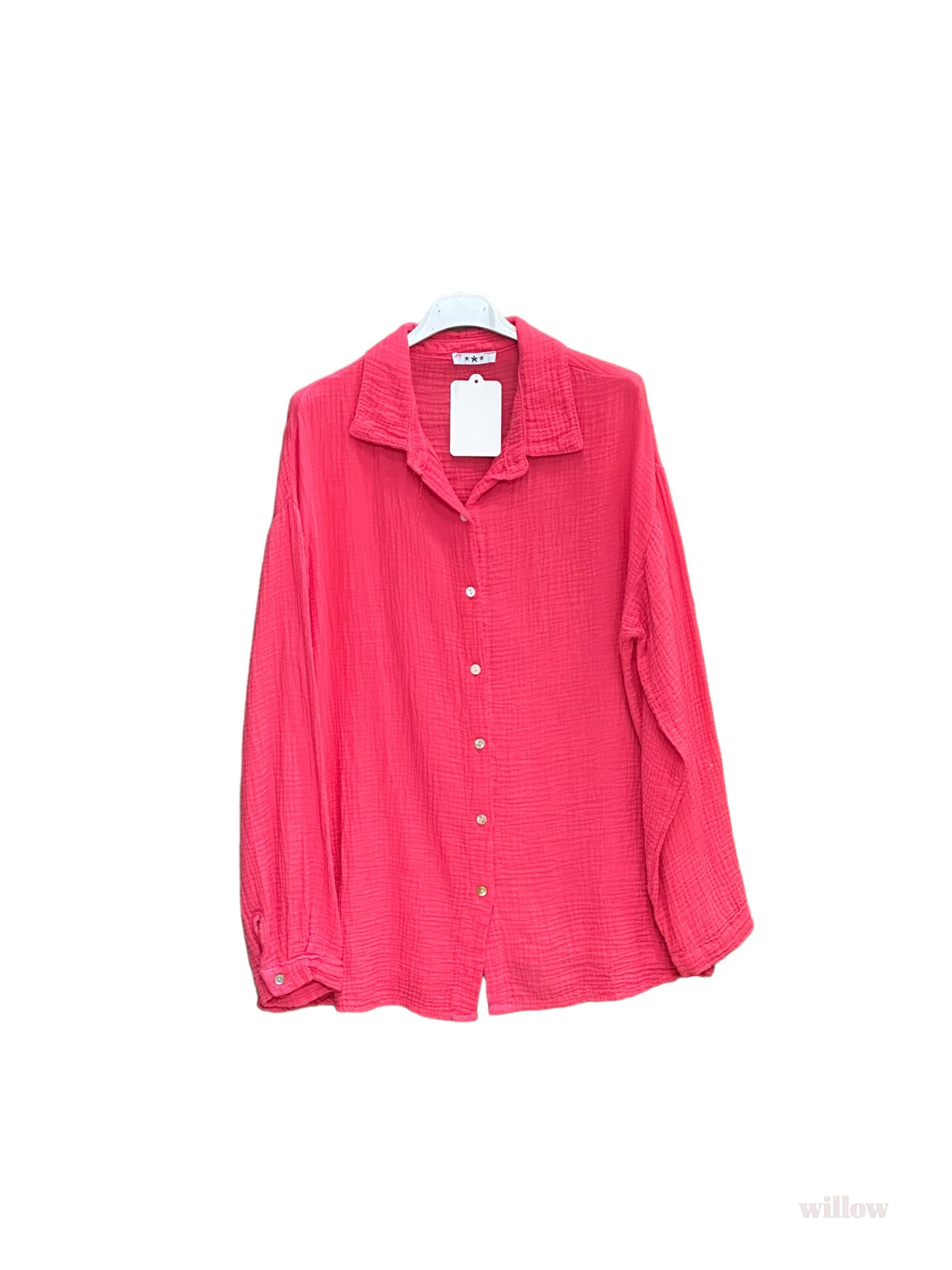 Chemises Femme Framboise WILLOW CHEMISE GAZE DE COTON #3036 #c Efashion Paris