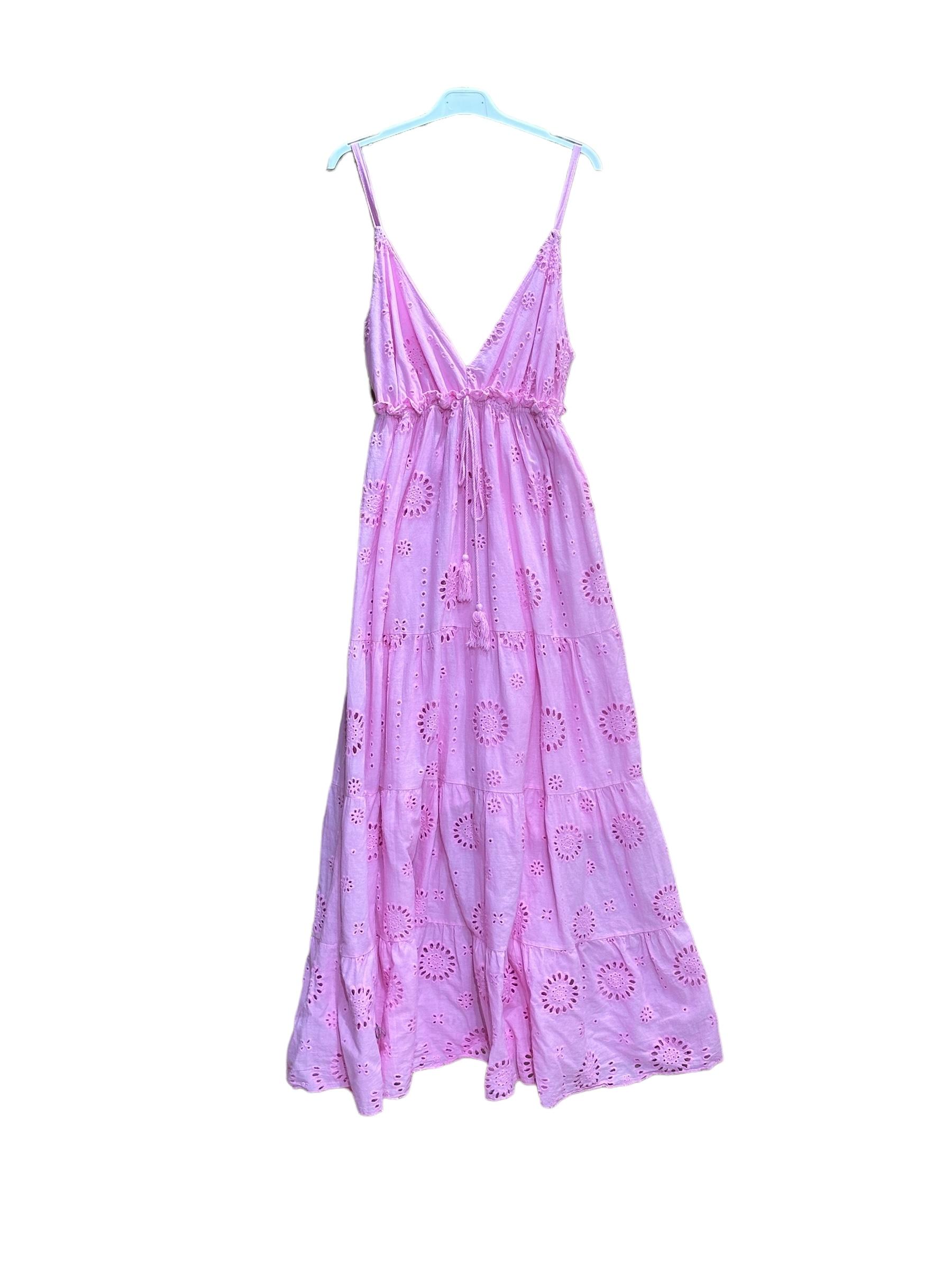 Robes longues Femme Rose bonbon WILLOW ROBE LONGUE BRODERIE ANGLAISE #c Efashion Paris