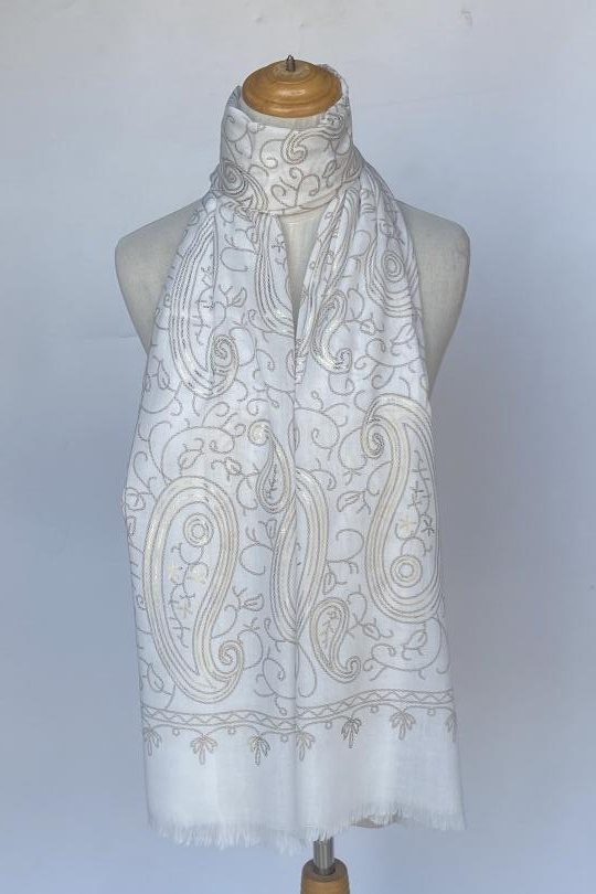 Scarves Accessories Cream Mac moda 77441 Efashion Paris