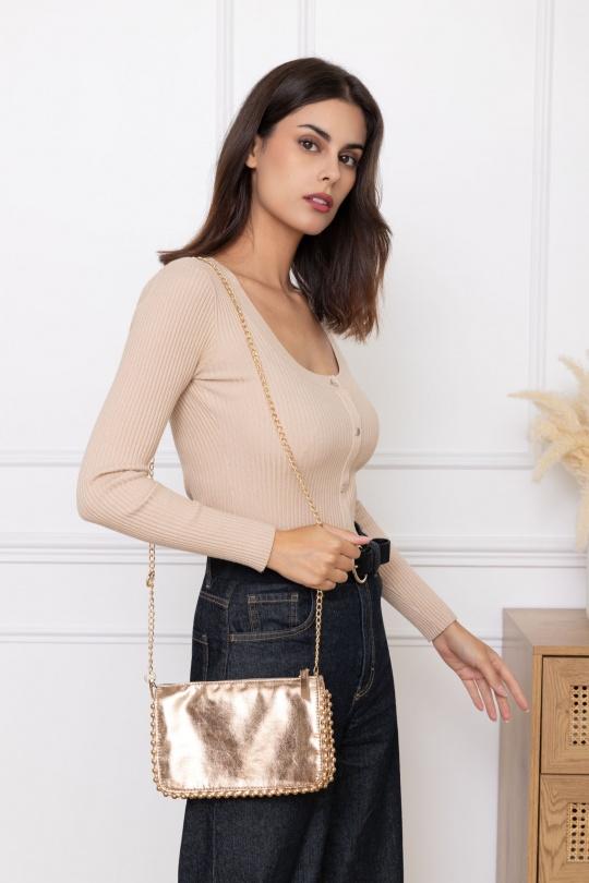 Bandoleras Marroquinería Champagne M&P ACCESSOIRES QM1723 Efashion Paris