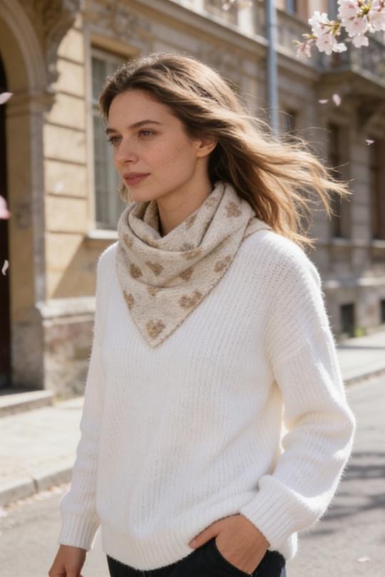 Écharpes Accessoires Beige M&P ACCESSOIRES ZY1209 Efashion Paris