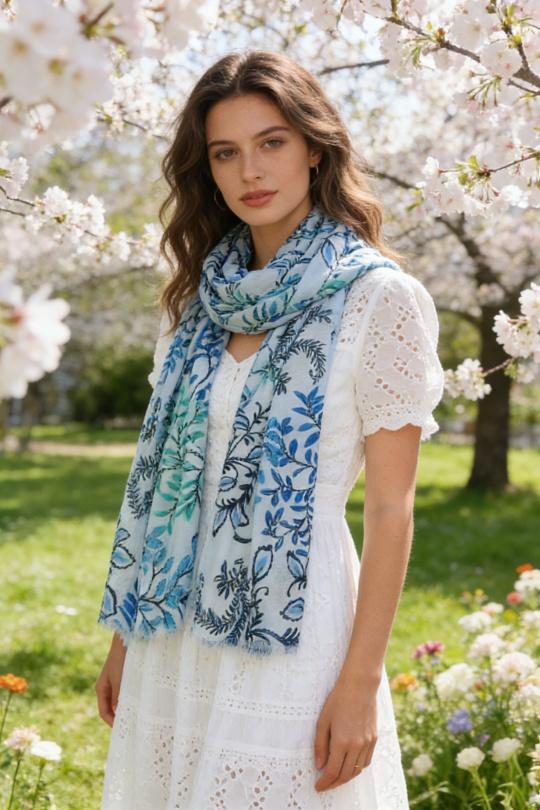 Foulards Accessories Blue M&P ACCESSOIRES C267 Efashion Paris