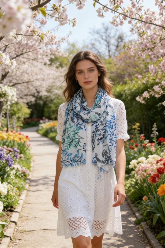 Foulards Accessoires Bleu M&P ACCESSOIRES C267 Efashion Paris