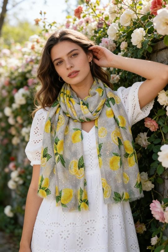 Foulards Accessoires Jaune M&P ACCESSOIRES C271 Efashion Paris