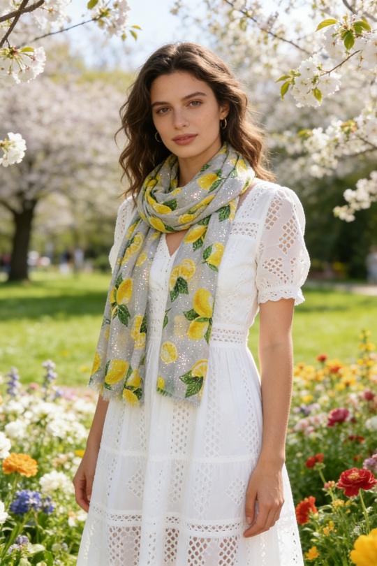 Foulards Accessoires Jaune M&P ACCESSOIRES C271 Efashion Paris