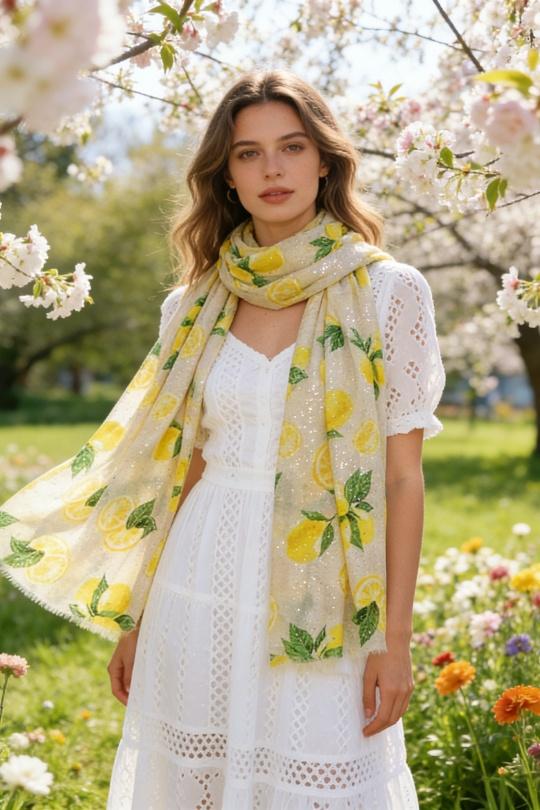 Foulards Accessoires Jaune M&P ACCESSOIRES C271 Efashion Paris