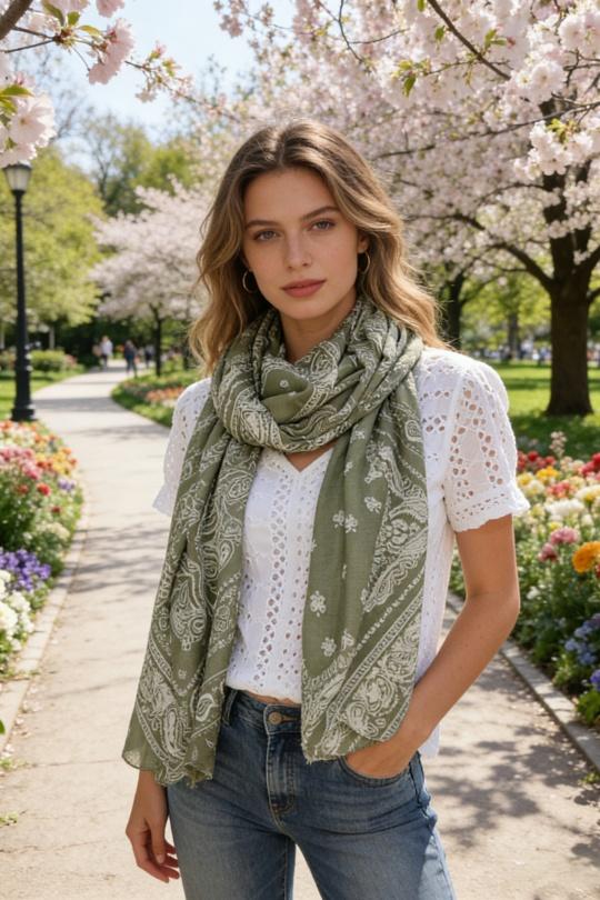 Foulards Accessoires Bleu M&P ACCESSOIRES C283 Efashion Paris