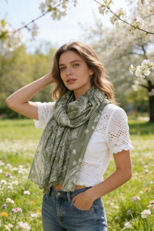 Foulards Accessoires Bleu M&P ACCESSOIRES C283 Efashion Paris