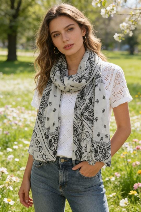 Foulards Accessoires Bleu M&P ACCESSOIRES C283 Efashion Paris