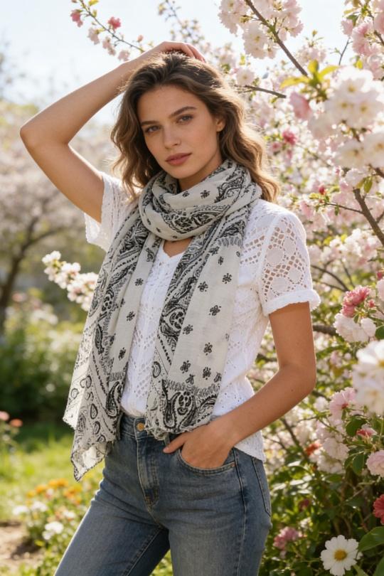 Foulards Accessoires Bleu M&P ACCESSOIRES C283 Efashion Paris