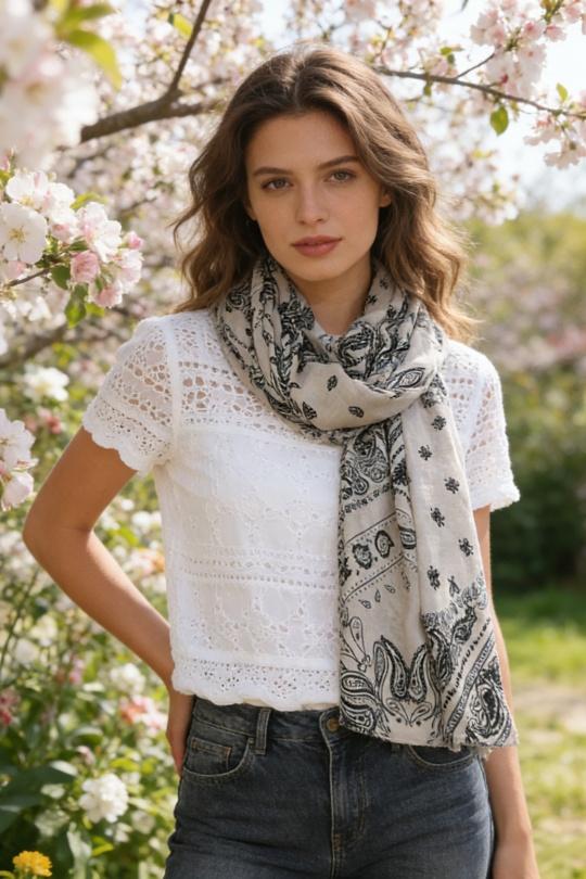 Foulards Accessoires Bleu M&P ACCESSOIRES C283 Efashion Paris