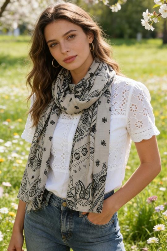 Foulards Accessoires Bleu M&P ACCESSOIRES C283 Efashion Paris