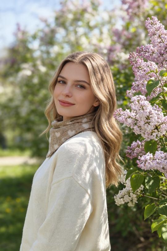 Écharpes Accessoires Beige M&P ACCESSOIRES ZY1209 Efashion Paris