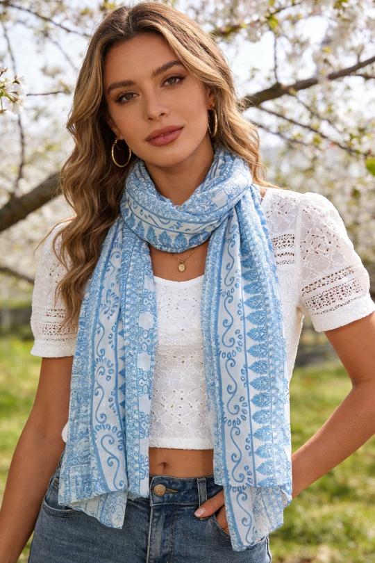 Foulards Accessoires Bleu M&P ACCESSOIRES C276 Efashion Paris