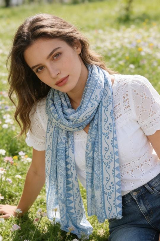 Foulards Accessoires Bleu M&P ACCESSOIRES C276 Efashion Paris