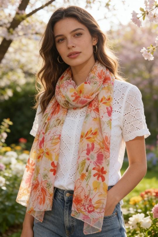 Foulards Accessoires Orange M&P ACCESSOIRES C289 Efashion Paris