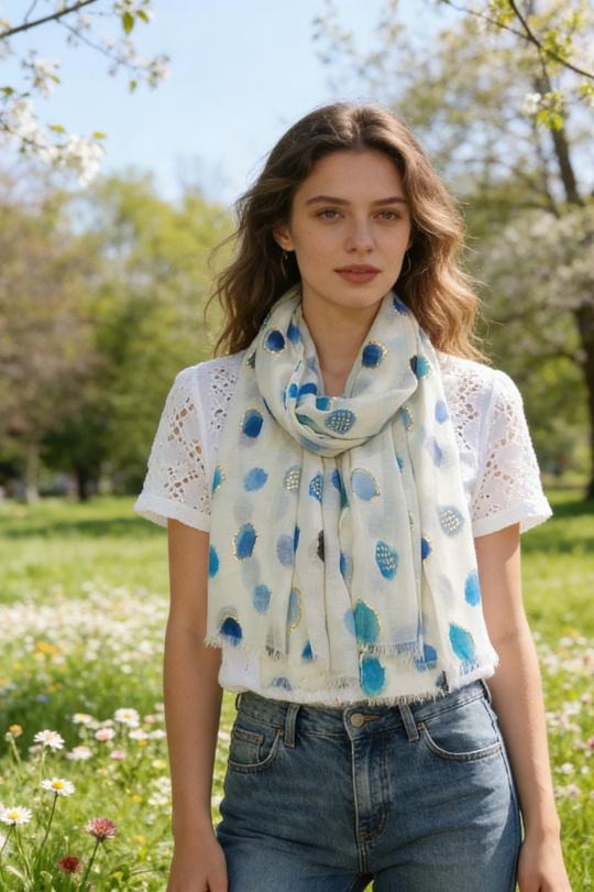 Foulards Accessoires Bleu ciel M&P ACCESSOIRES C210 Efashion Paris