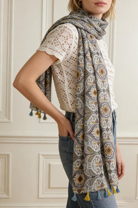 Foulards Accessoires Gris M&P ACCESSOIRES A38 Efashion Paris