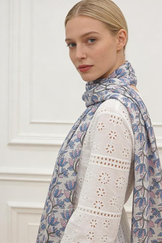 Foulards Accessoires Bleu M&P ACCESSOIRES MB07 Efashion Paris