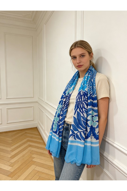 Foulards Accessoires Bleu M&P ACCESSOIRES MLP01 Efashion Paris