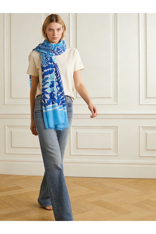 Foulards Accessoires Bleu M&P ACCESSOIRES MLP01 Efashion Paris