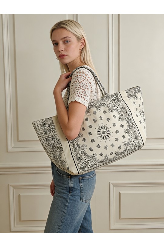 Cabas Maroquinerie Blanc M&P ACCESSOIRES PL2129 Efashion Paris