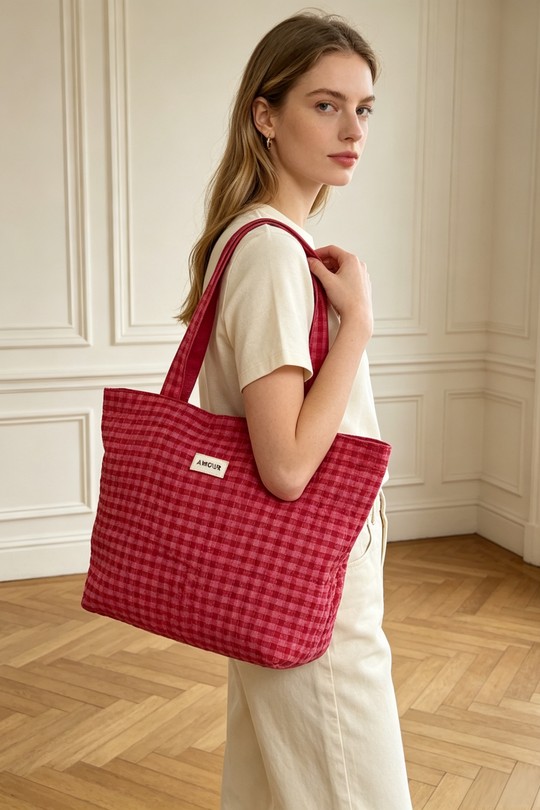 Cabas Maroquinerie Rose M&P ACCESSOIRES PL2424 Efashion Paris