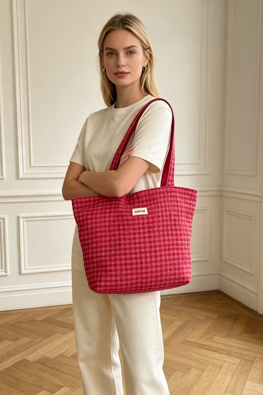 Cabas Maroquinerie Rose M&P ACCESSOIRES PL2424 Efashion Paris