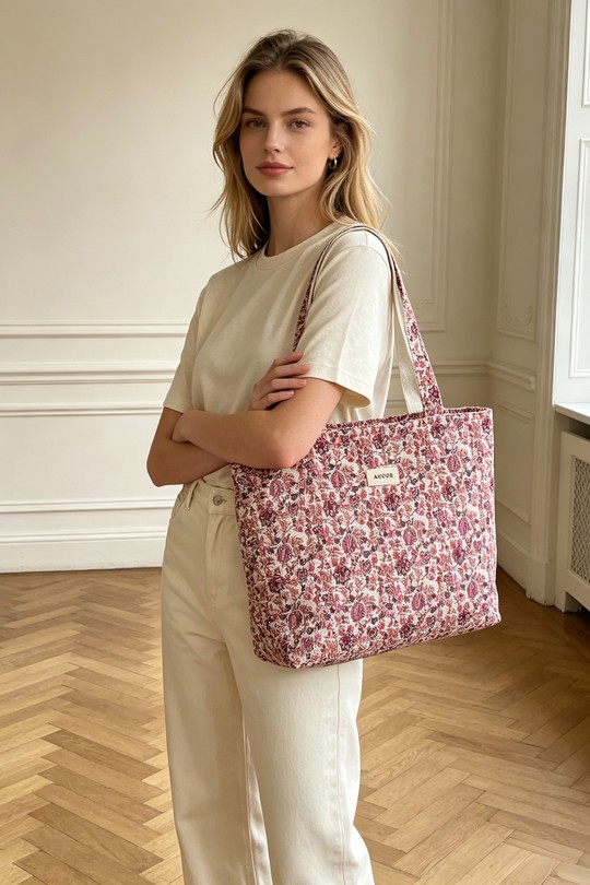 Cabas Maroquinerie Rose M&P ACCESSOIRES PL2424 Efashion Paris