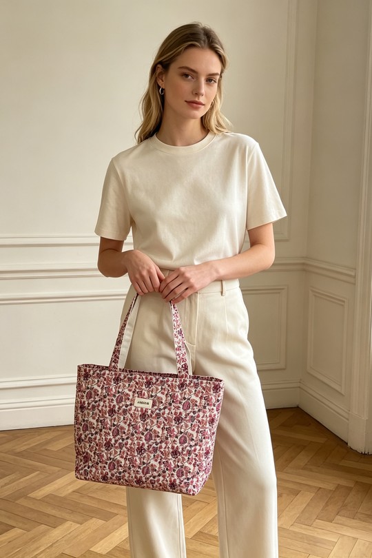 Cabas Maroquinerie Rose M&P ACCESSOIRES PL2424 Efashion Paris