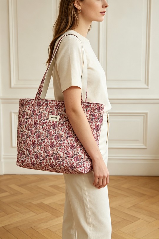 Cabas Maroquinerie Rose M&P ACCESSOIRES PL2424 Efashion Paris
