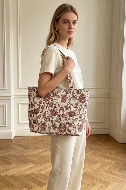 Cabas Maroquinerie Rose M&P ACCESSOIRES PL2424 Efashion Paris