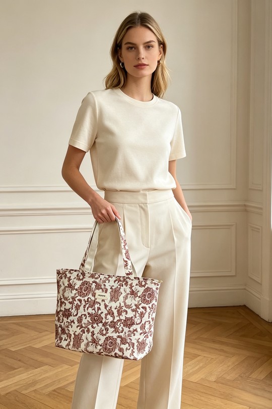 Cabas Maroquinerie Rose M&P ACCESSOIRES PL2424 Efashion Paris