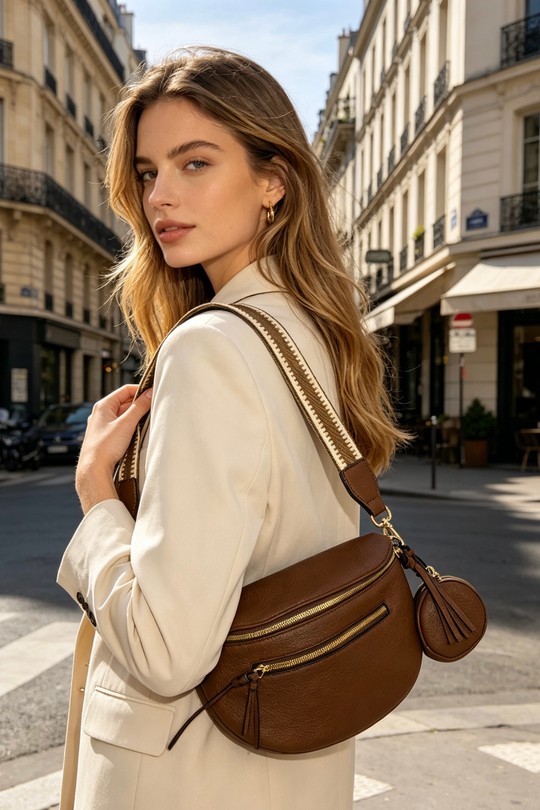 Sacs bananes Maroquinerie Ecru M&P ACCESSOIRES TZ2418 Efashion Paris