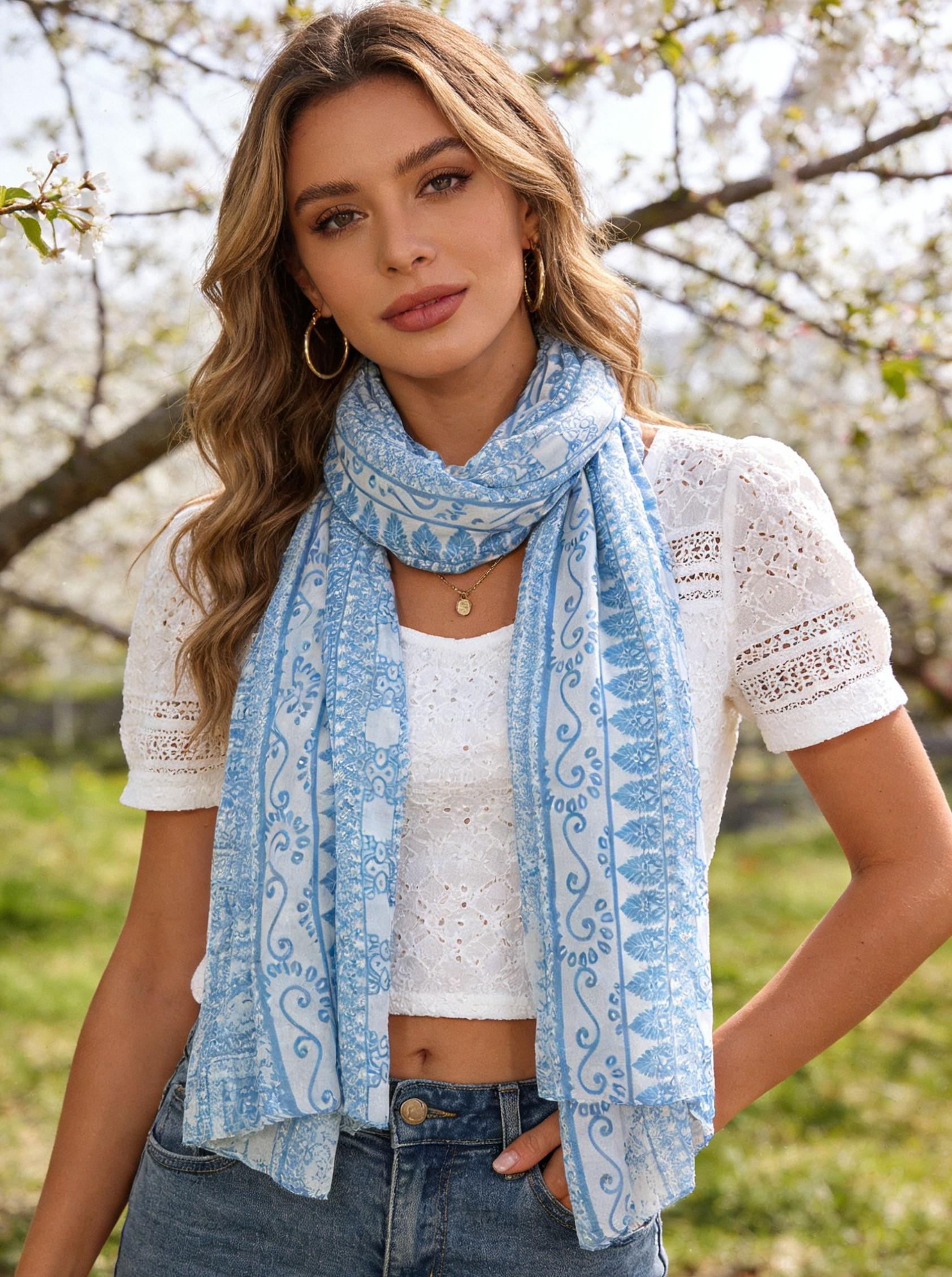 Foulards Accessoires Bleu M&P ACCESSOIRES C276 #c Efashion Paris