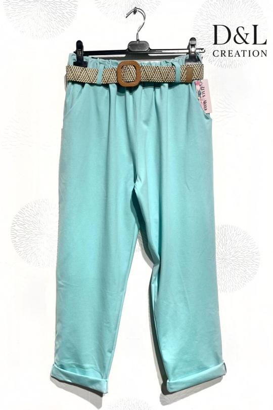 Pantalons Femme Vert d eau D&L CREATION WF37611 Efashion Paris