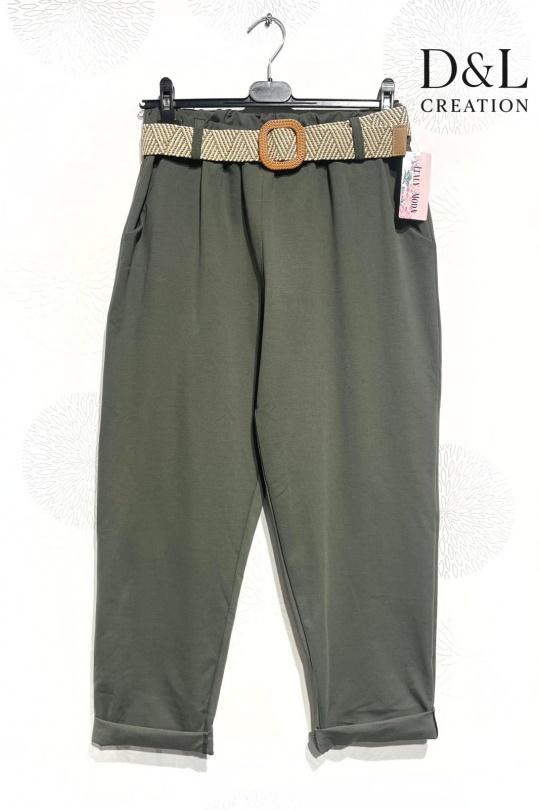 Trousers Women Green water D&L CREATION WF37611 Efashion Paris