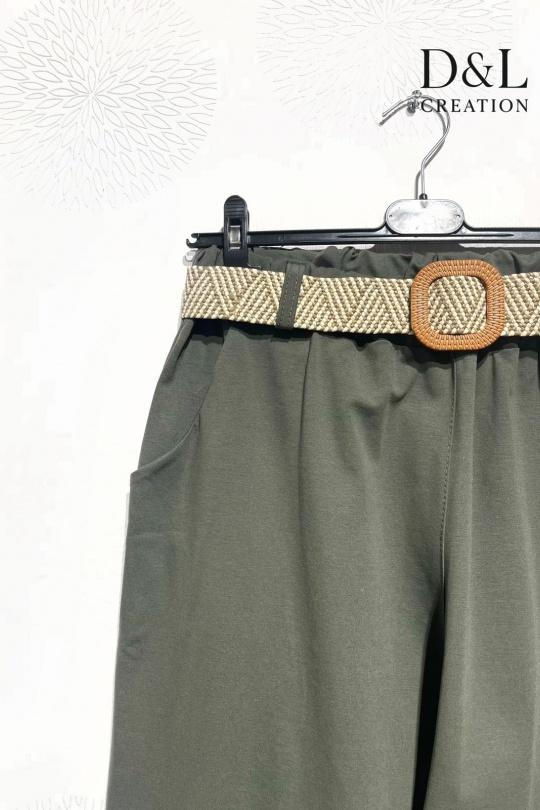 Trousers Women Green water D&L CREATION WF37611 Efashion Paris