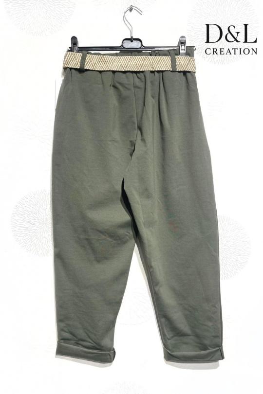 Trousers Women Green water D&L CREATION WF37611 Efashion Paris