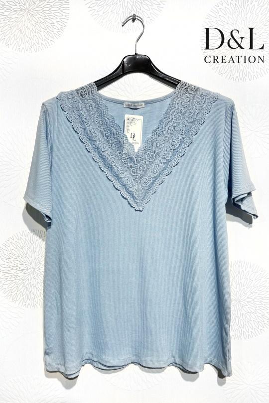 T-shirts Femme Bleu roi D&L CREATION BSQ6285 Efashion Paris