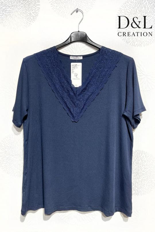 T-shirts Femme Bleu roi D&L CREATION BSQ6285 Efashion Paris