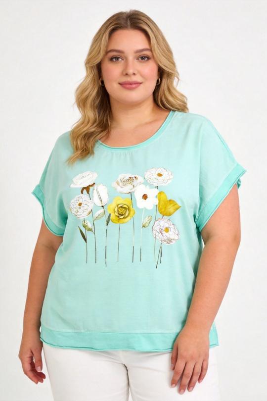 T-shirts Femme Vert d eau D&L CREATION JX23071 Efashion Paris