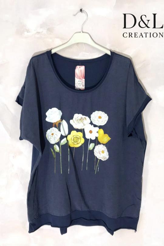 T-shirts Femme Marine D&L CREATION JX23071 Efashion Paris