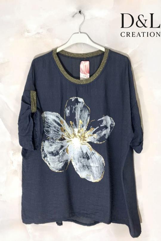 T-shirts Femme Marine D&L CREATION JX26039 Efashion Paris