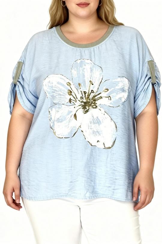 T-shirts Femme Bleu ciel D&L CREATION JX26039 Efashion Paris