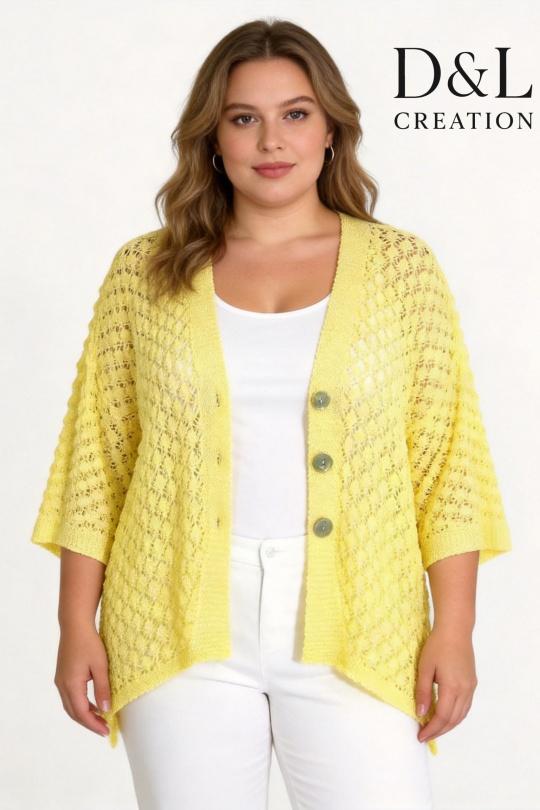 Gilets Femme Jaune D&L CREATION NY9046 Efashion Paris