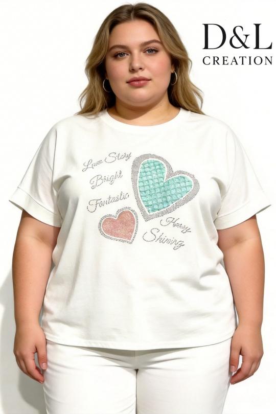 T-shirts Femme Bleu ciel D&L CREATION CSJ2812 Efashion Paris