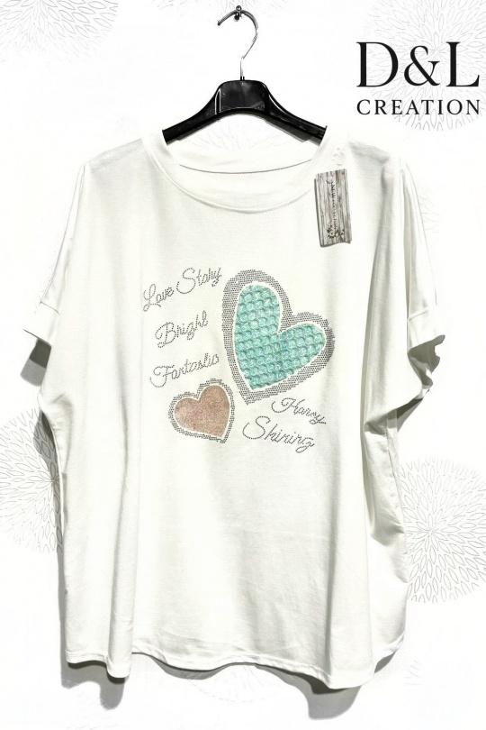 T-shirts Femme Bleu ciel D&L CREATION CSJ2812 Efashion Paris