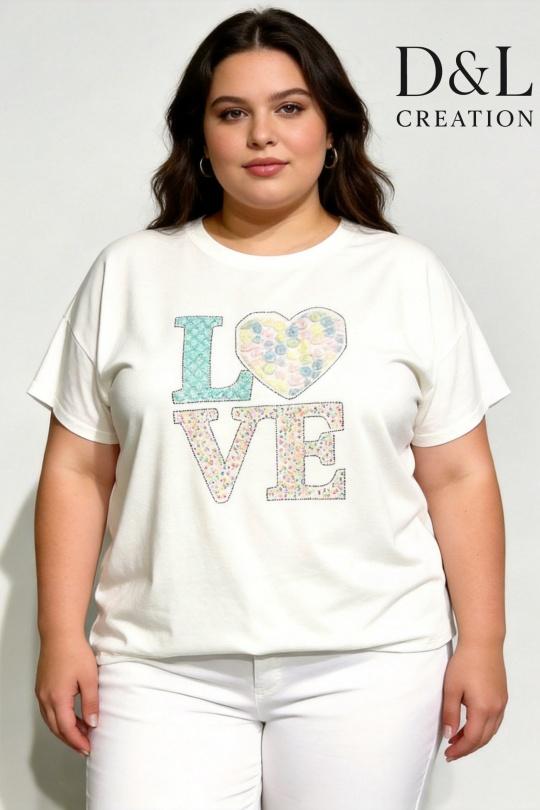 T-shirts Femme Bleu ciel D&L CREATION CSJ2812 Efashion Paris