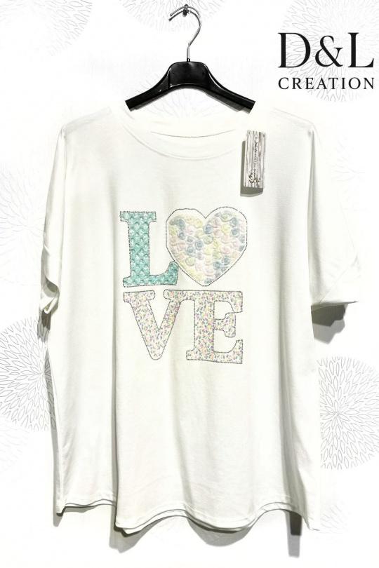 T-shirts Femme Bleu ciel D&L CREATION CSJ2812 Efashion Paris